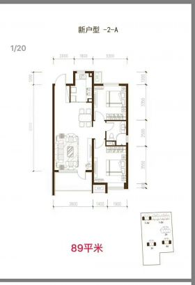 户型图建面98M²