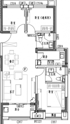 建面98M²