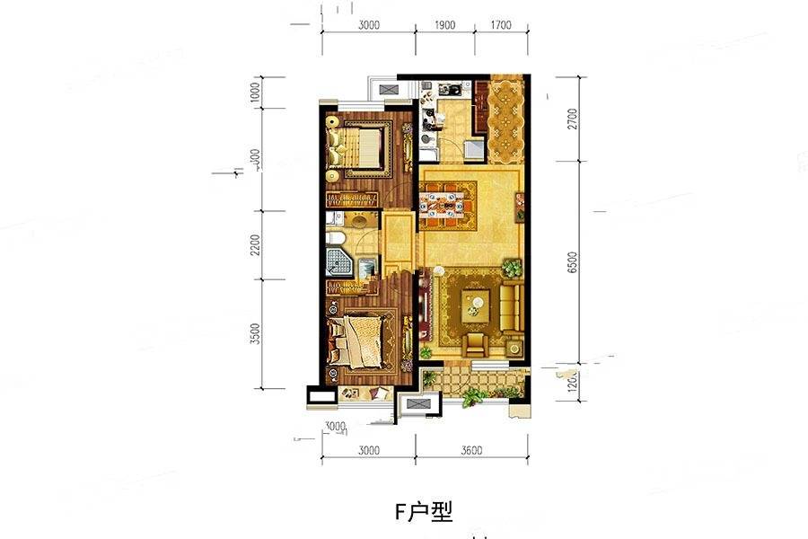 森林新都孔雀城3室1厅1卫1厨