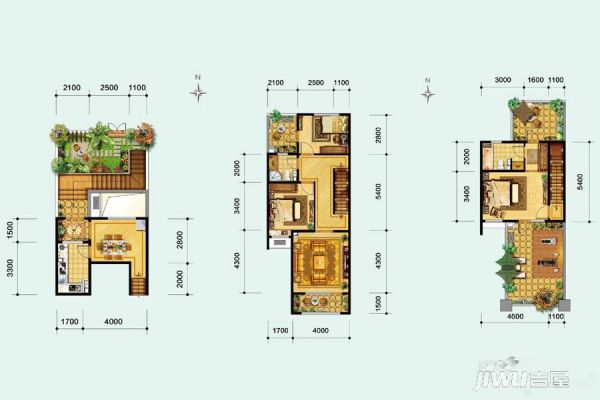 户型图建面98M²