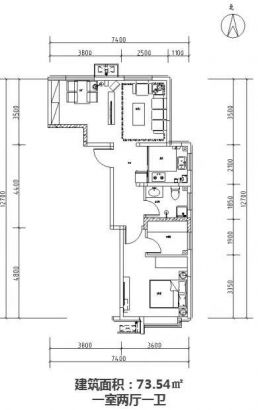 户型图建面98M²