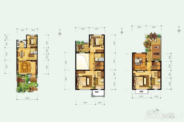 户型图建面98M²