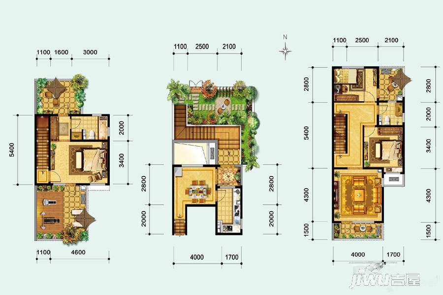 森林新都孔雀城3室1厅1卫1厨