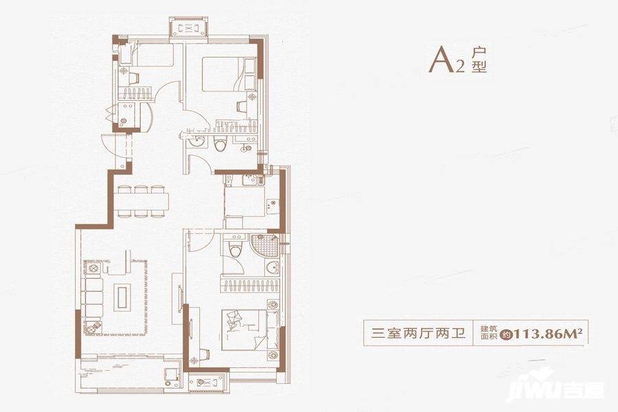 海伦堡麓璟台3室1厅1卫1厨